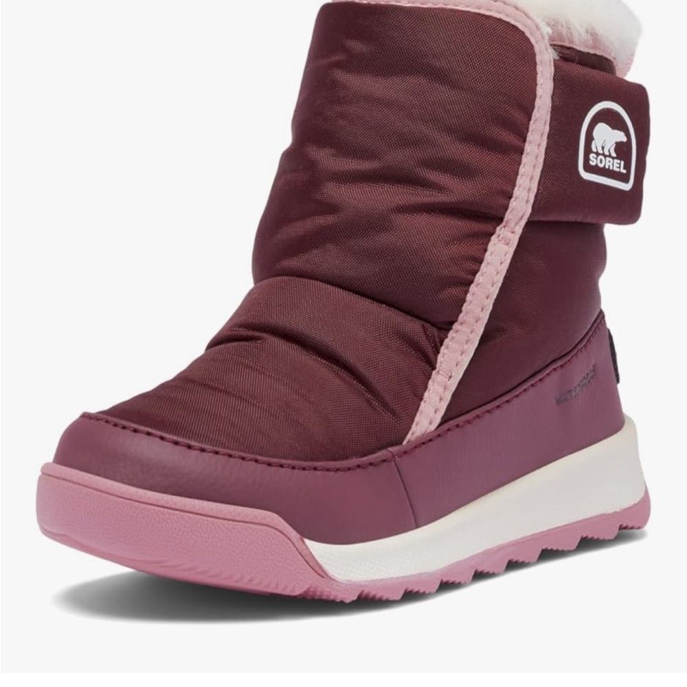 Sorel Girls' Burgundy and Pink Faux-Fur Winter Boots - Picture 6 of 6